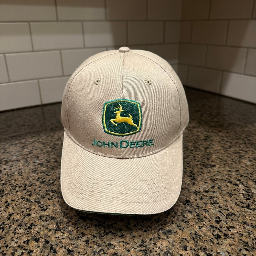 John Deere Tc&b Elite Series Baseball Cap Men's Adjustable Tan Khaki Van Wall